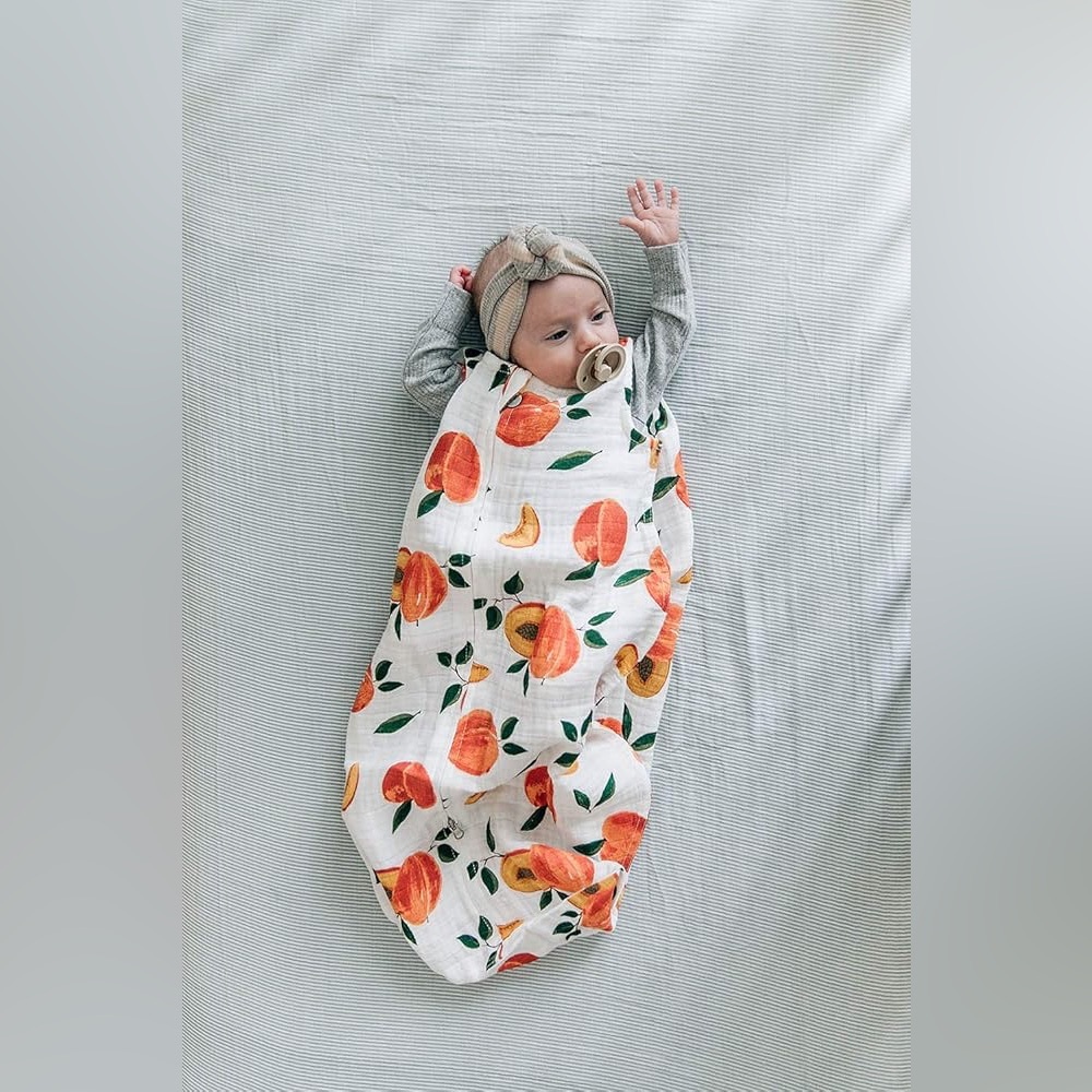 Baby Swaddle with Orange Fruit Print-Red rover